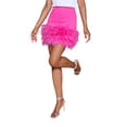 thumbnail image 3 of Minifalda elegante Txlixc a la moda para mujer, falda con dobladillo de plumas de Color sólido para adultos, ropa Sexy para playa, ropa de calle Y2k Txlixc  Estilo de ocio, 3 of 7