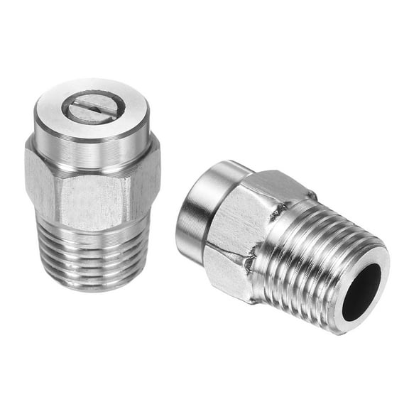 Uxcell 2pcs Surface Clean Tip 40 Degree 1/4 Inch NPT Male 1.449 Orifice 4000 PSI Stainless Steel Threaded Pressure Washer Spray Nozzles for Water gun Water Broom