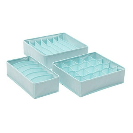 

3-Pieces Clothes Drawer Organisers Divider - Foldable Wardrobe Organiser - Underwear Storage Boxes for Bras Clothes-B