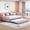 Pink, variant on Royard Oaktree Full Size Upholstered Daybed, Linen Corner Sofa Bed Frame with Twin Size Trundle
