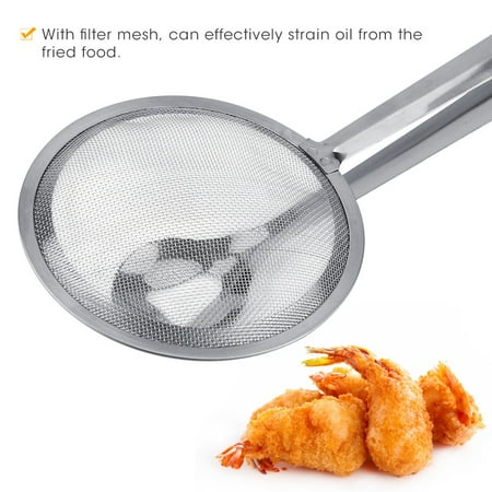 

Tebru Stainless Steel Hot Pot Tong Fried Food Clip Oil Filter Strainer Mesh Hot Pot Tong