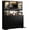 Black, variant on Winkalon 68'' Tall Kitchen Pantry Cabinet with Charging Station and LED Light, Freestanding Buffet Storage Cabinet with Glass Doors and Adjustable Shelves for Dining Room, White