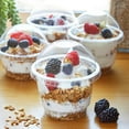 thumbnail image 3 of 50 Pack 8 oz Clear Plastic Cups with Dome Lids for Dessert, Small Containers for Ice Cream Sundae, Parfait, 3 of 9