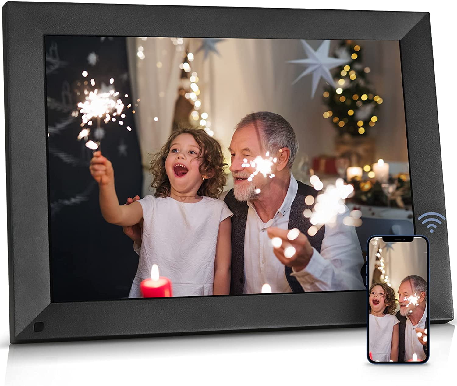 Wall Mountable Share Photos and Videos via App Email Auto-Rotate BSIMB 15 Inch Large Digital Picture Frame WiFi Photo Frame Touch Screen with 16GB Storage 