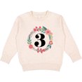 thumbnail image 2 of Inktastic 3rd Birthday Floral Wreath 3 Year Old Girl Toddler Sweatshirt, 2 of 4