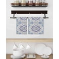 thumbnail image 3 of Blue Purple Boho Kitchen Dish Towels for Drying Dishes Set of 2, Vintage Abstract Art Floral Ethnic Tribe Waffle Weave Microfiber Hand Tea Bathroom Towels Quick Dry & Absorbent Towel 15.7x23.6, 3 of 7