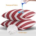 thumbnail image 4 of Throw Pillow Covers 26x26 Inch Set of 2, Red Striped Waterproof Outdoor Pillow Covers, Modern Thin Line Vertical Stripes Decorative Cushion Pillowcases for Couch, Sofa, Bed, Garden, Patio, 4 of 9