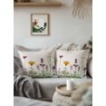 thumbnail image 3 of Outdoor Pillows Waterproof, Spring Flowers Bedding Throw Pillows with Insert for Couch Sofa Bed, Wild Floral Herb Botanical 16x16 Inch Pillowcases Decorative Camping Patio Pillow Set of 1, 3 of 8