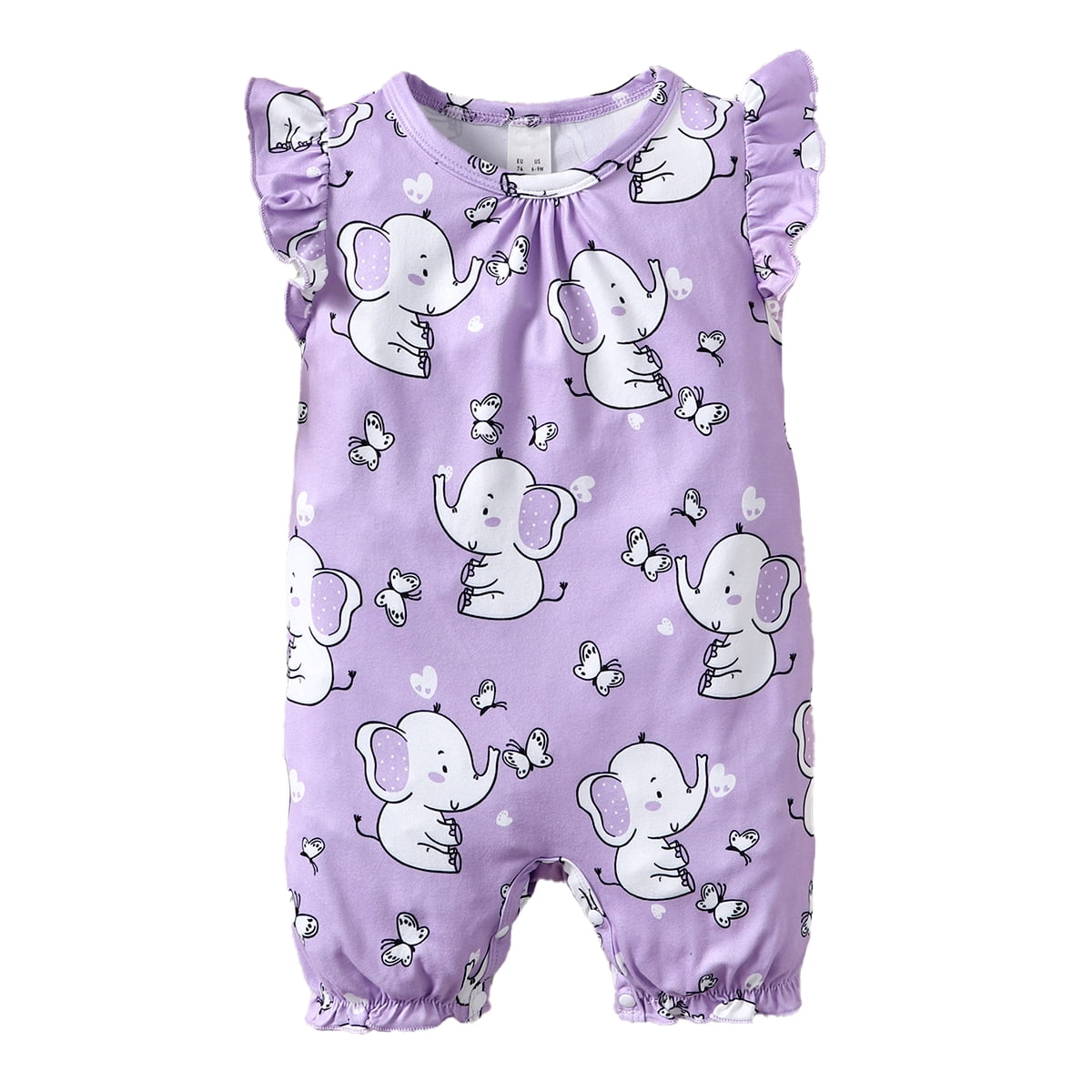 Kucnuzki Infant Baby Girl Clothes 18 Months Summer Bodysuit 24 Months Fly Ruffled Sleeve