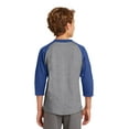 thumbnail image 2 of Sport-Tek Youth Colorblock Raglan Jersey-M (Heather Grey/Royal), 2 of 6