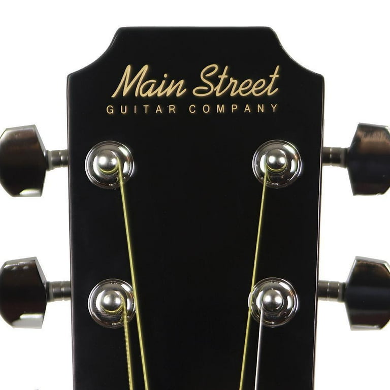 Main Street Guitars 6 Strings Acoustic Guitar, Black, 12 oz Main Street Guitars 6 Strings Acoustic Guitar, Black, 12 oz