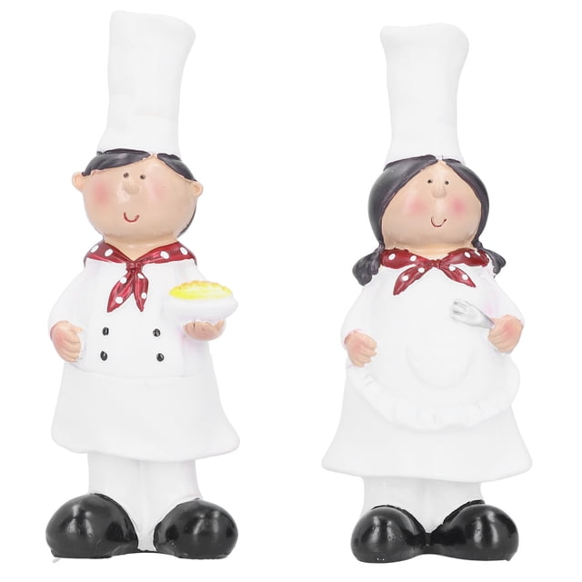 Chef Statues,Resin Couple Chef Figurine Kitchen Decor Chef Sculptures Modern Innovation