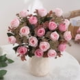 thumbnail image 2 of Artificial Flowers, Vintage Ball Chrysanthemum & Rose Bouquet, Retro Silk Flowers for Wedding Centerpiece, Home Living Room Decor, Faux Floral Arrangement, B, 2 of 6