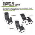 thumbnail image 2 of 2 Silla Camastro Plegable Gravedad 0 Reclinable Exteriores gris oscuro, 2 of 9
