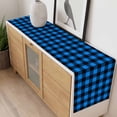 thumbnail image 4 of Black Blue Plaid Table Runner - 60 Inch Long, Kitchen Dining Table Runner Dresser Scarves, Country Buffalo Checked Gingham Farmhouse Decor for Coffee Tables Wedding Party Banquet, 4 of 8