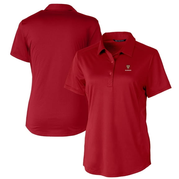Women's Cutter & Buck Crimson Harvard Crimson Prospect Textured Stretch Polo
