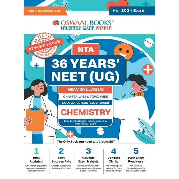 Oswaal NEET (UG) 36 Years Chapter-wise Topic-wise Solved Papers Chemistry For 2024 Exams ( New Edition), (Paperback)