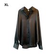 thumbnail image 4 of Chemise Boutonnée Style Décontracté pour Femme Chemise Boutonnée Style Voyage Randonnée Travail Réunion Polyester Blouse à Revers Manches Longues Vêtements Vêtements Noir TG, 4 of 9