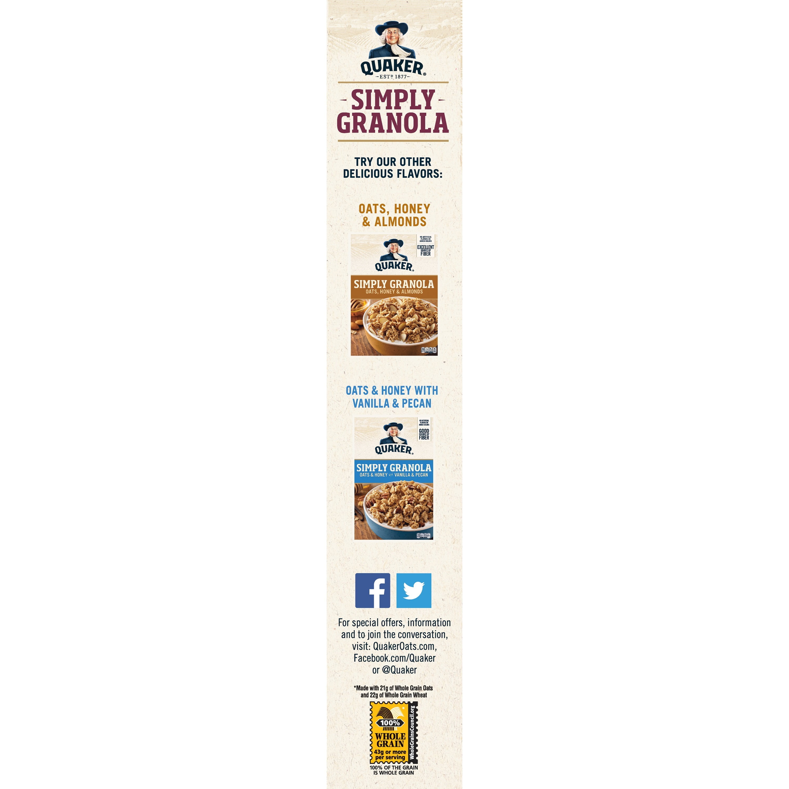 Quaker, Simply Granola, Honey, Raisins & Almonds, 28 oz - Walmart.com