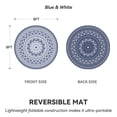 thumbnail image 3 of SIXHOME Outdoor Rugs 8'x8' Round Indoor Outdoor Rugs Waterproof Reversible Patio Rug Plastic Straw Lightweight Outdoor Carpet for RV Camping Deck Balcony Graden Beach Boho Porch Decor Blue, 3 of 6