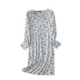 thumbnail image 2 of Womens Flannel Sleep Shirt Cozy Long Sleeve Nightgown Comfortable Loungewear Soft Home Wear, 2 of 3