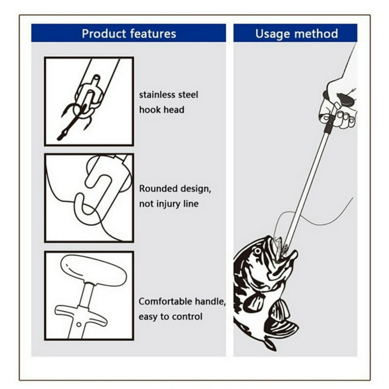 Ochine Fishing Hook Remover, Fish Hook Separator Aluminum Hook Extractor  T-Shaped Hook Puller 