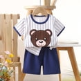 thumbnail image 2 of MIASHUI Ensemble de Shorts Décontractés pour Garçons Été Haut Graphique à Manches Courtes et Shorts Pyjamas, Blanc, 3-4 Ans, 2 of 3