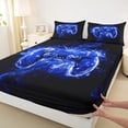 thumbnail image 3 of jejeloiu Gamepad Twin 3-Piece Ultra Soft Blue Ink Console Sheet Set, 3 of 7