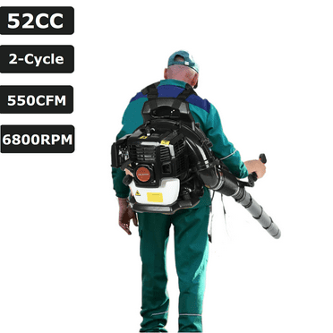 Aqmeifen 52CC 550CFM 1.7HP Gas-Powered 2-Cycle Backpack Leaf Blower for Lawn Care Black EB430