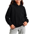 thumbnail image 2 of XYAIYT Girls Lightweight Sweatshirts Solid Color Basic Casual Hoodies Long Sleeve Hooded Pullovers Daily Wear, 2 of 6