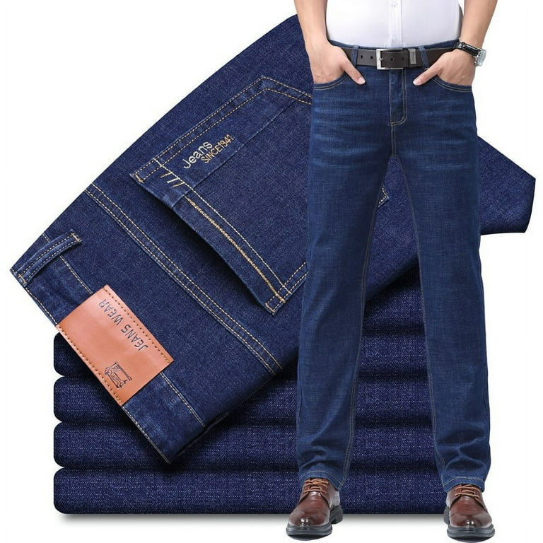 Men's Denim Jeans Thin Summer Straight Business Soft Fashion