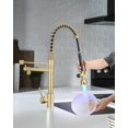 thumbnail image 4 of Grifo de cocina Fapully de una sola manija, arco alto, oro cepillado, 4 of 8