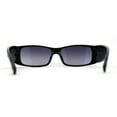 thumbnail image 4 of Womens Mod Square Rectangle Thick Temple Fashion Sunglasses Black Smoke, 4 of 5