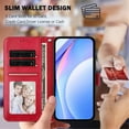 thumbnail image 5 of For Samsung Galaxy A26 5G Litter Panda Embossing Leather Phone Case with RFID Blocking Card Slot Wallet Magnetic Clasp Lanyard Flip Stand Case,Rose Red,For Galaxy A26 5G, 5 of 9