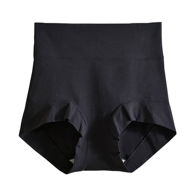 MeetoTime Womens Seamless High Waist Hipster Panties Comfortable Soft Underwear Solid Color Stretchy Briefs