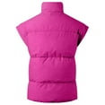 thumbnail image 6 of YDFCWXW Womens Oversized Puffer Vest Stand Collar Full Zip Sleeveless Bubble Puffer Vest Quilted Padded Warm Coat Outwear Hot Pink, L, 6 of 6