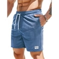 thumbnail image 2 of LNZGNM Men's Casual Sweat Shorts Stretch Drawstring Shorts Lightweight Loose Fit Short Pants Athletic Gym Summer Shorts with Pockets,Blue XL, 2 of 5