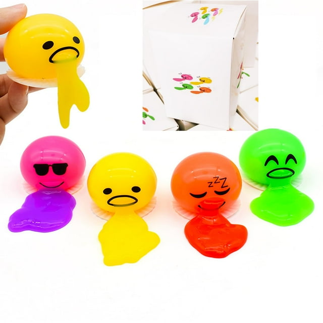 Juguete antiestrés con forma de bola para vomitar yema de huevo para aliviar el estrés