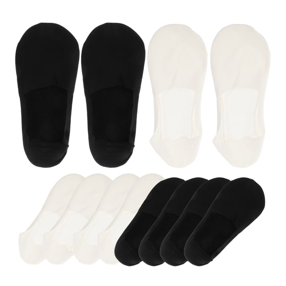WORGEOUS Invisible Socks Mens White Low Show Ultra Thin 6 Pairs 8.9X3.5X0.3In