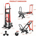 thumbnail image 6 of Veeboto 3-IN-1 Heavy Duty Aluminum Stair Climbing Dolly, 1000LBS Capacity Industrial Convertible Folding Hand Truck Dolly Cart with Solid Wheels for Office/Moving/Travel Red, 6 of 7
