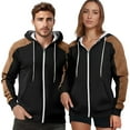 thumbnail image 3 of cocolona Womens and Mens Zip Hoodies Long Sleeve Drawstring Hooded Sweatshirts Fall Winter Fashion Color Block Pullover Hoodie with Pockets, 3 of 7