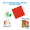 thumbnail image 4 of Licking Mat for Dog and Cat, Dog Lick Mat, Lick Pads for Dog Anxiety Relief, Frozen Lick mat for Peanut Butter, Boredom and Slow Feeder, Non-Slip Design - red, 4 of 5