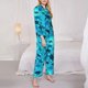 thumbnail image 3 of Balery World Turtle Day Conjunto de Pijama con Estampado para Mujer, Conjunto de Dos Piezas con Manga Larga, Ropa de Dormir Suave con Bolsillos, Pijamas Cómodos-Medium, 3 of 6