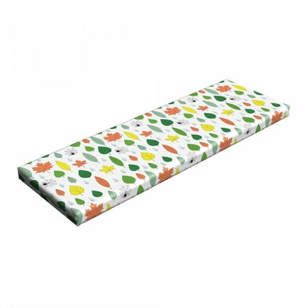 

Autumn Bench Pad Falling Leaves from Different Deciduous Trees Foliage Funny Spiders and Raindrops HR Foam Cushion with Decorative Fabric Cover 45 x 15 x 2 Multicolor by Ambesonne