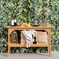 thumbnail image 5 of Cambridge Casual Caterina Teak Wood Outdoor Console Table, Natural, 5 of 10