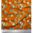 thumbnail image 1 of Soimoi Orange polyester Crepe Fabric Leaves Folk Art Print Sewing Fabric Yard 52 Inch Wide, 1 of 3