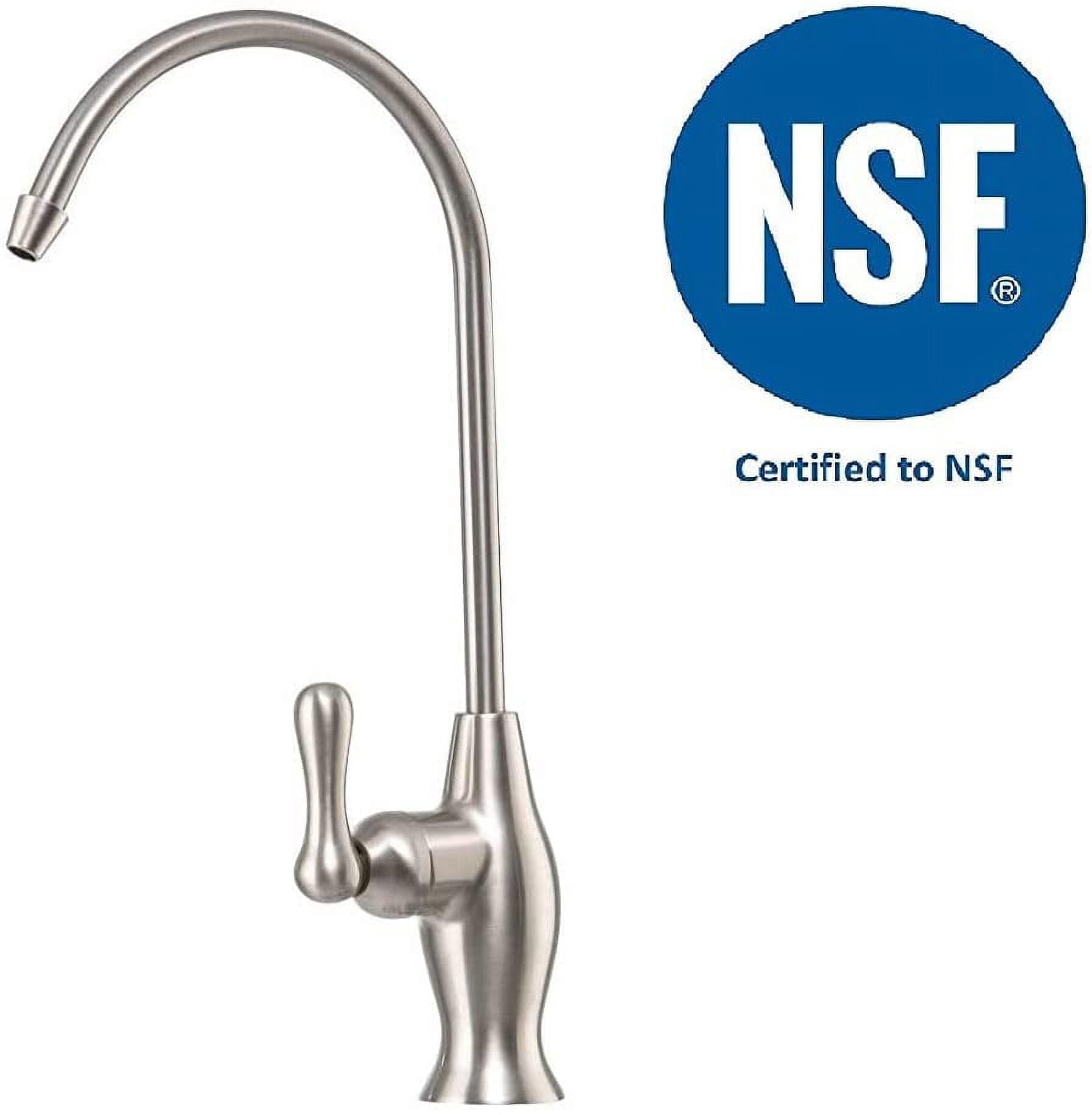 Premier Reverse Osmosis Non Air Gap Brushed Nickel Lead Free Water Filter RO Faucet Water Filtration Faucet for Under Sink Water Filter System Modern Kitchen Bar Sink Drinking Water Faucet