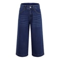 thumbnail image 5 of MLQIDK Denim Capri Jeans for Women Denim Capri Jeans Knee Length Elastic Waist Trendy Summer Pedal Pushers Dressy Casual Capri Capris with Pockets Dark Blue 2XL, 5 of 5