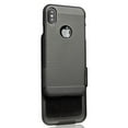 thumbnail image 6 of Case with Clip for iPhone X, Nakedcellphone Black Ribbed Hard Cover + Belt Clip Holster Combo for Apple iPhone X / 10, 6 of 6