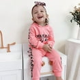 thumbnail image 4 of Newborn Baby Girl Mama's Mini Clothes Sweatshirt Hooded Top Pullover Pants 3PCS Outfit Set, 4 of 9